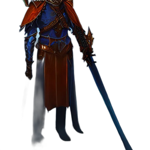 staff, sword, weapon, concept art, fantasy art, 3d render, pixel art, blue transparent PNG cut-out