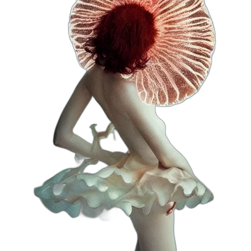 dress, hat, flower, umbrella, concept art, fantasy art, 3d render, photorealistic transparent PNG cut-out
