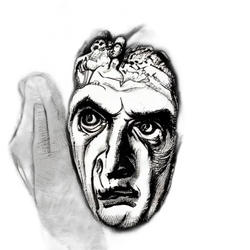 mask, face, crown, jacket, photorealistic, concept art, comic book art, cartoon transparent PNG cut-out