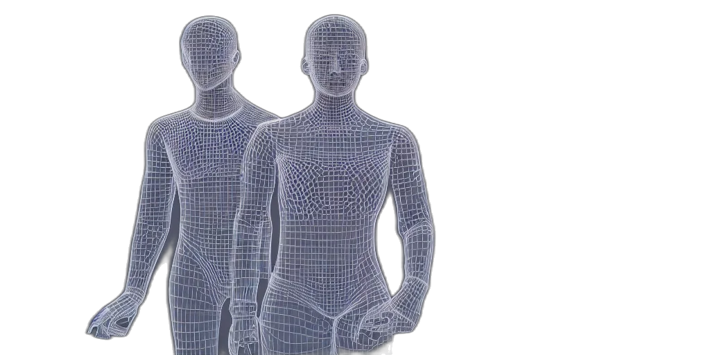 human, wireframe, male, female transparent PNG cut-out