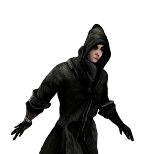 staff, jacket, weapon, mask, concept art, 3d render, fantasy art, pixel art transparent PNG cut-out