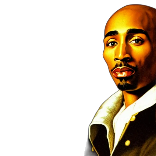 photorealistic, comic book art, concept art, cartoon, classical, portrait, tupac, shakur transparent PNG cut-out
