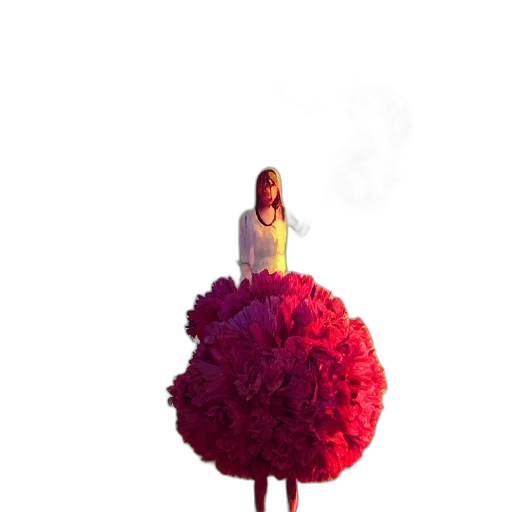 dress, flower, umbrella, hair transparent PNG cut-out