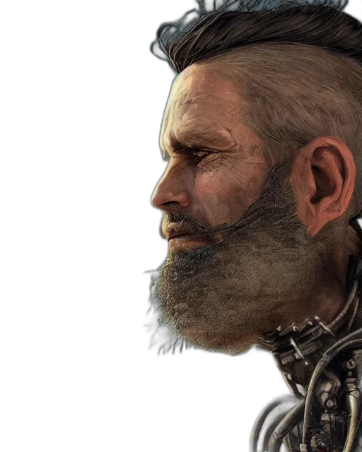 face, hair, concept art, photorealistic transparent PNG cut-out