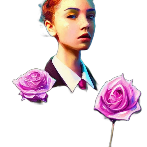 flower, staff, face, crown transparent PNG cut-out