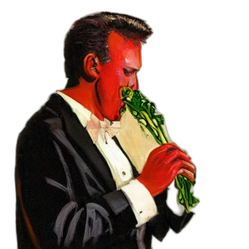 food, mask, face, jacket, concept art, oil painting, photorealistic, pixel art transparent PNG cut-out