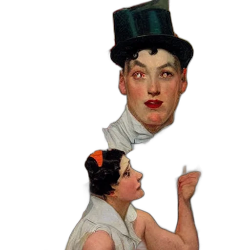hat, face, staff, mask, photorealistic, oil painting, fire, city street transparent PNG cut-out