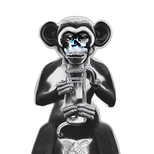 jewelry, mask, robot, concept art, cartoon, 3d render, comic book art, monkey transparent PNG cut-out