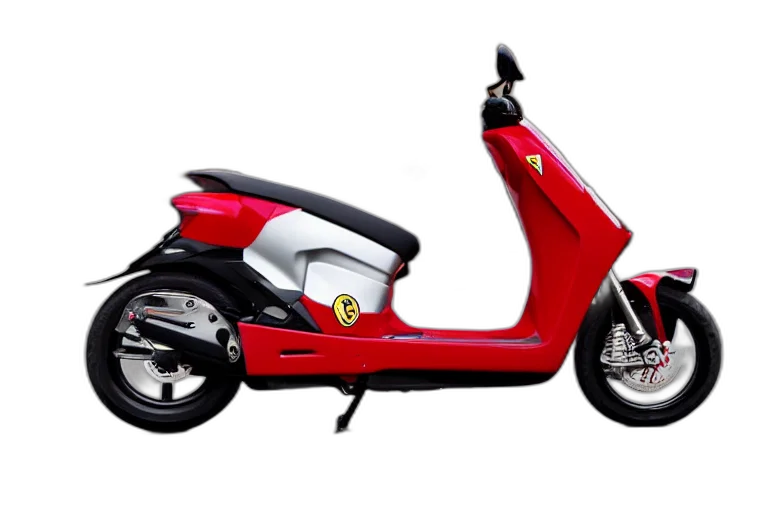 3d render, photorealistic, scooter, designed, produced, ferrari transparent PNG cut-out