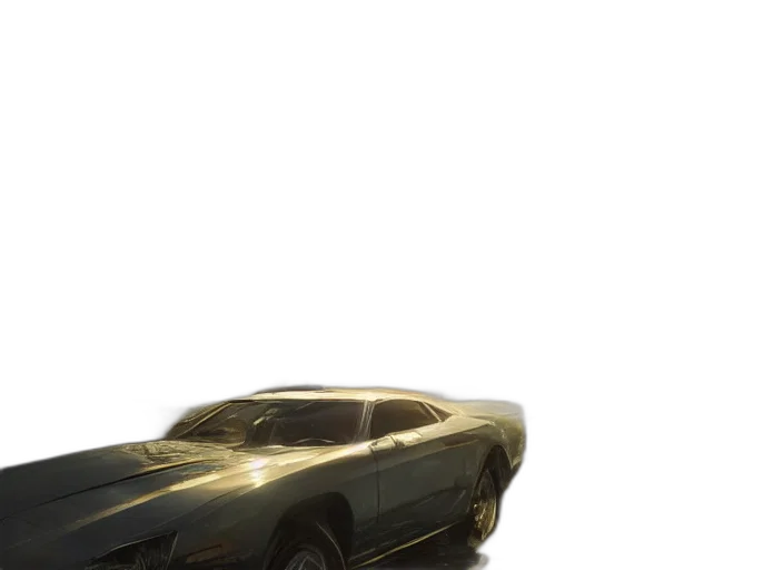 car, weapon, 3d render, photorealistic, concept art, earth tones, golden, highly transparent PNG cut-out