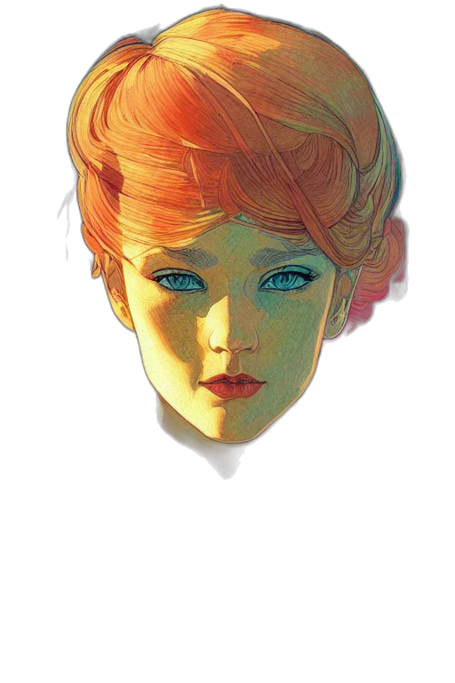 face, crown, mask, comic book art transparent PNG cut-out