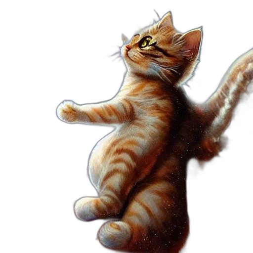 animal, staff, photorealistic, pencil sketch, oil painting, concept art, cute, cat transparent PNG cut-out