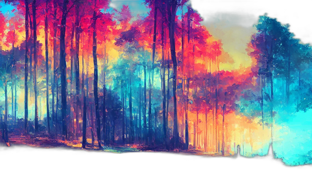 tree, concept art, fantasy art, watercolor, pixel art, forest, fire, fog transparent PNG cut-out