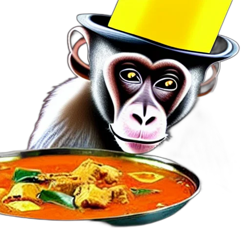 food, photorealistic, 3d render, monkey transparent PNG cut-out