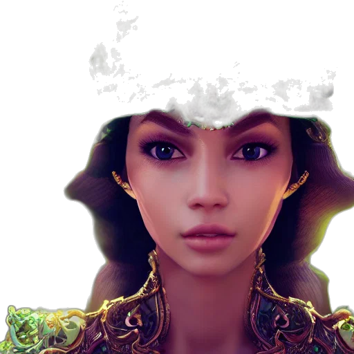 crown, face, jewelry, mask, fantasy art, photorealistic, concept art, 3d render transparent PNG cut-out