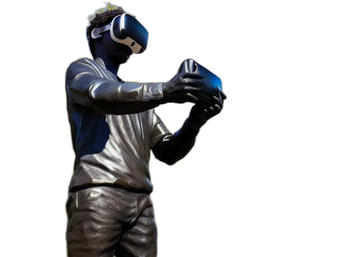mask, weapon, staff, jacket, 3d render, concept art, photorealistic, photo transparent PNG cut-out