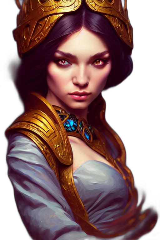 crown, face, jewelry, staff, fantasy art, concept art, photorealistic, comic book art transparent PNG cut-out