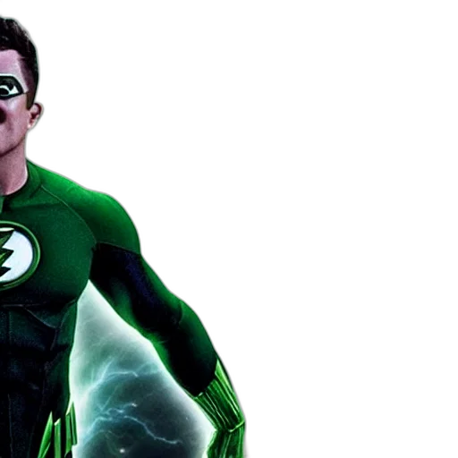 comic book art, 3d render, green, lantern transparent PNG cut-out