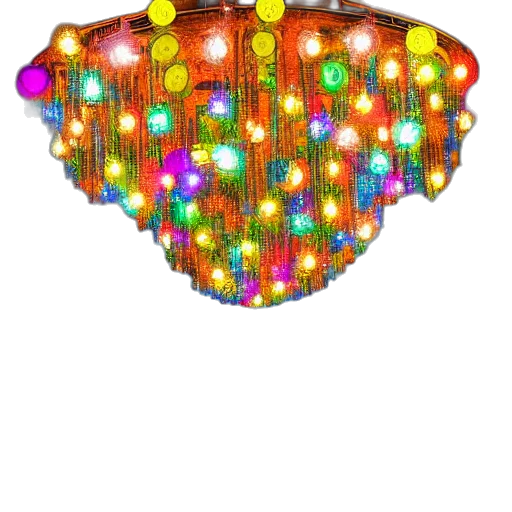 crown, jewelry, hat, umbrella, 3d render, pixel art, concept art, neon lights transparent PNG cut-out