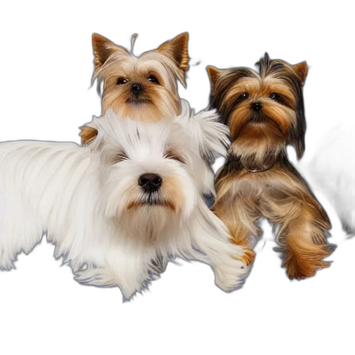 animal, photorealistic, 3d render, oil painting, concept art, yorkshire, terrier, white transparent PNG cut-out