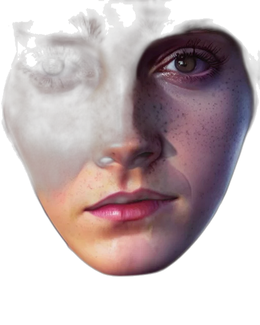 face, mask, jewelry, robot, photorealistic, 3d render, concept art, fantasy art transparent PNG cut-out