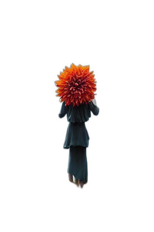 flower, staff, umbrella, jacket, 3d render, closeup, giant, dahlia transparent PNG cut-out