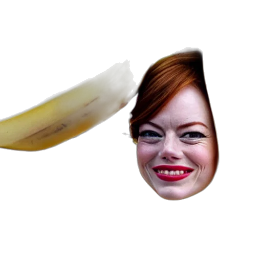 face, food, staff, hair, photorealistic, banana, wearing, emma transparent PNG cut-out