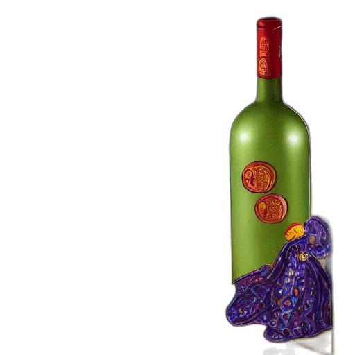 bottle, umbrella, 3d render, photorealistic transparent PNG cut-out