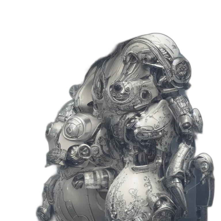 robot, mask, weapon, creature transparent PNG cut-out