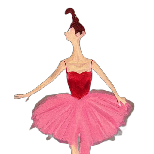 dress, cartoon, concept art, 3d render, watercolor, red, ballerina, vargas transparent PNG cut-out