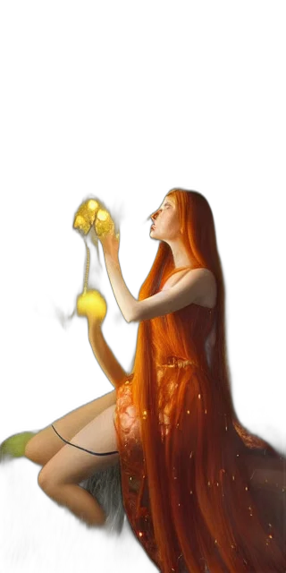 dress, staff, jewelry, weapon transparent PNG cut-out