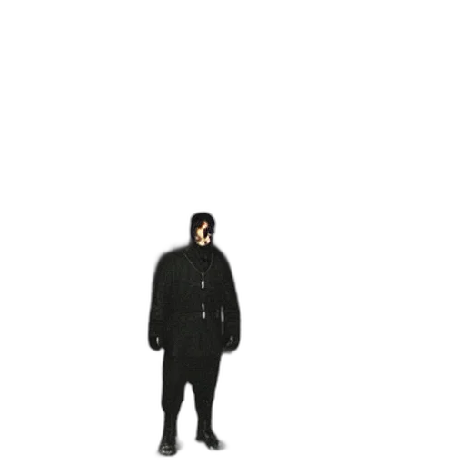 jacket, mask, creature, staff transparent PNG cut-out
