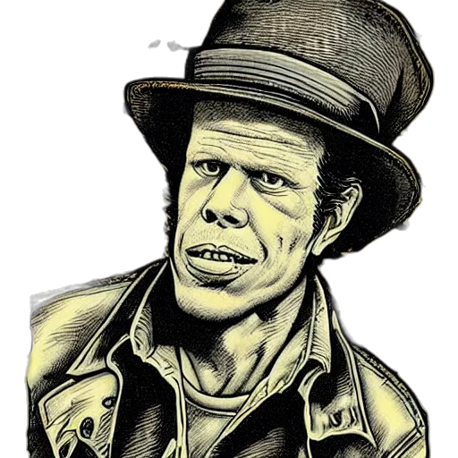 hat, face, jacket, staff transparent PNG cut-out