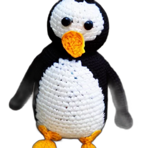 animal, staff, 3d render, crocheted, penguin, doll transparent PNG cut-out