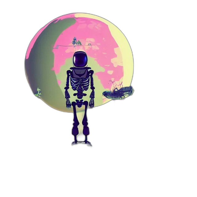 robot, weapon, jacket, staff transparent PNG cut-out