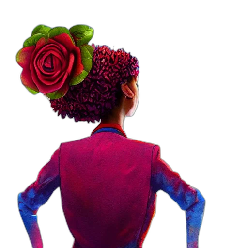 dress, flower, crown, hat, photorealistic, 3d render, concept art, oil painting transparent PNG cut-out