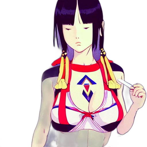 dress, jacket, staff, anime, pixel art, concept art, fantasy art, neon transparent PNG cut-out