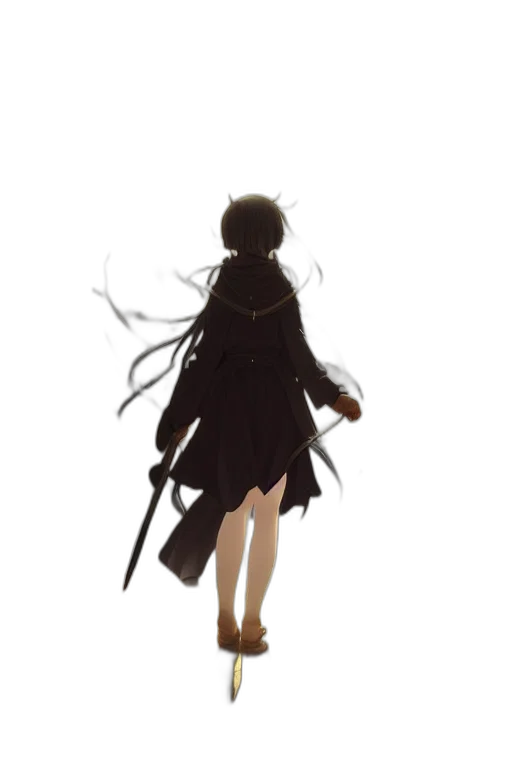 dress, staff, jacket, weapon transparent PNG cut-out