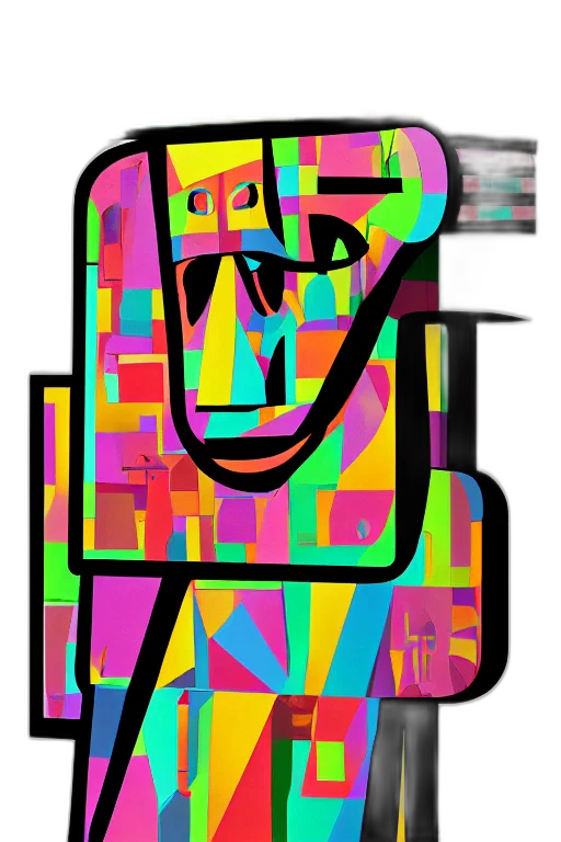robot, face, mask, creature, cartoon, pixel art, vaporwave, 3d render transparent PNG cut-out