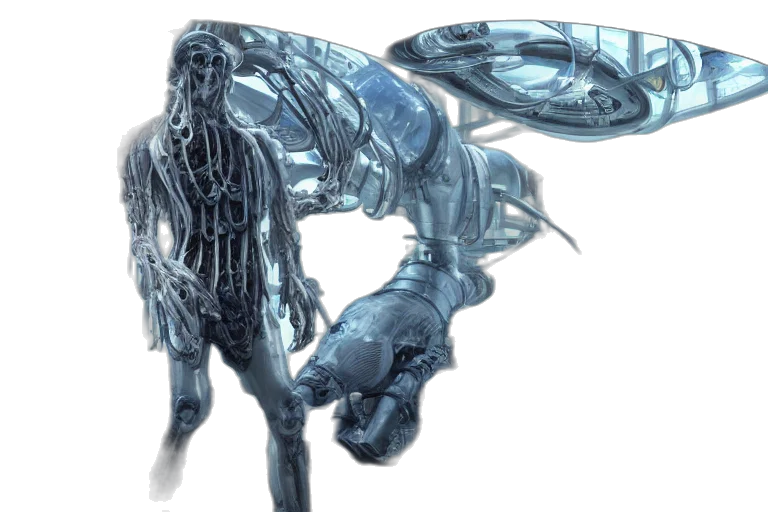 robot, creature, weapon, animal, concept art, comic book art, 3d render, cyberpunk transparent PNG cut-out