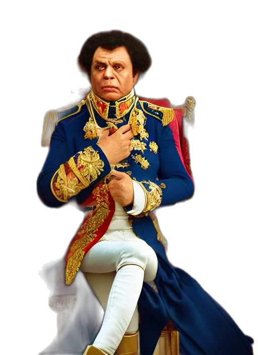 jacket, face, crown, staff transparent PNG cut-out