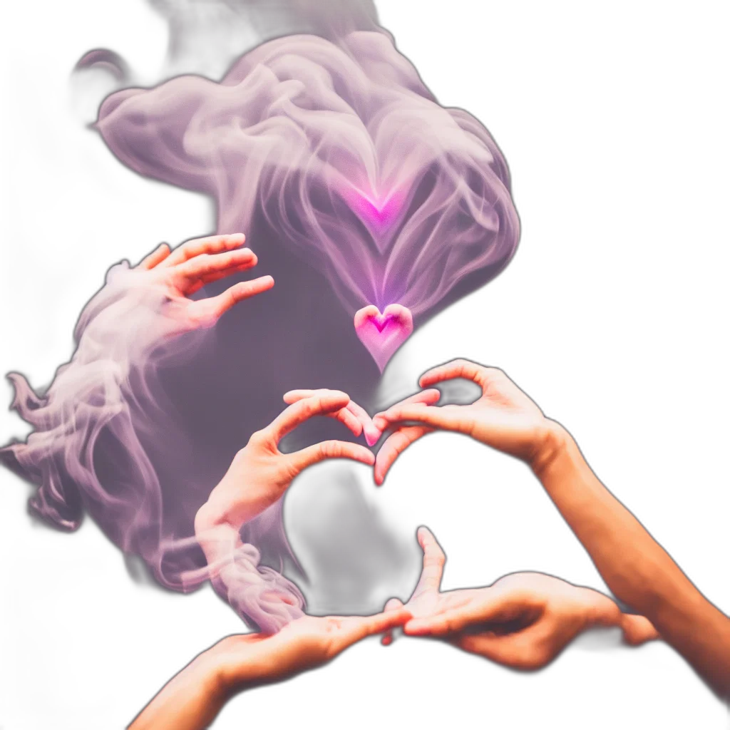 vaporwave, concept art, fantasy art, photorealistic, fire, pastel, beautiful, heart transparent PNG cut-out