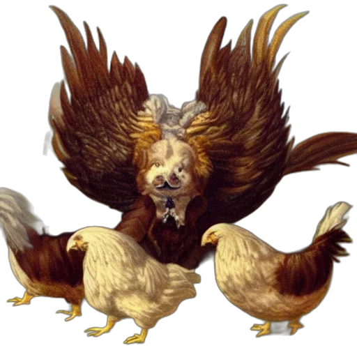animal, dragon, concept art, 3d render, photorealistic, fantasy art, cerberus, chicken transparent PNG cut-out