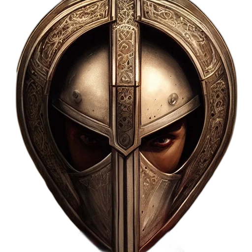 mask, sword, face, weapon, fantasy art, concept art, photorealistic, 3d render transparent PNG cut-out