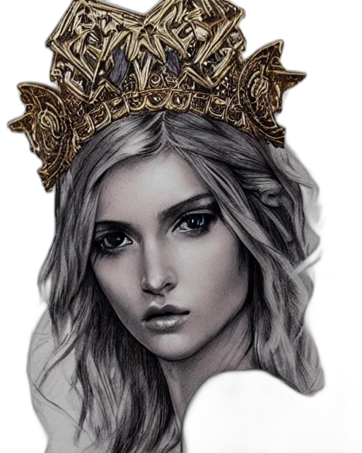 crown, jewelry, face, hat, fantasy art, photorealistic, watercolor, concept art transparent PNG cut-out