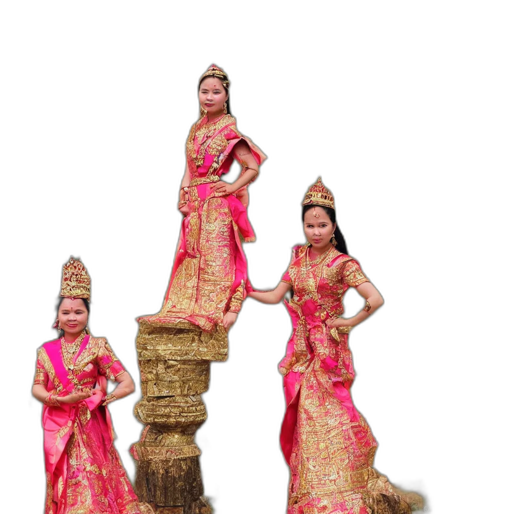 staff, 3d render, red, manipuri transparent PNG cut-out