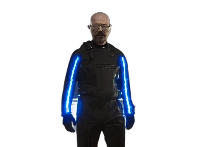 jacket, robot, staff, creature transparent PNG cut-out