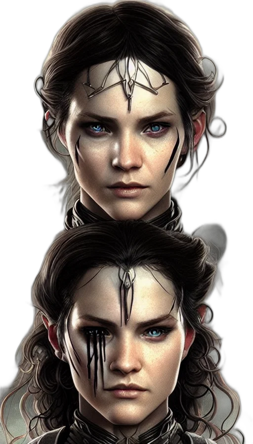 face, fantasy art, concept art, photorealistic transparent PNG cut-out