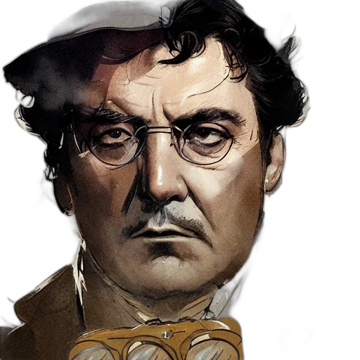 face, comic book art, concept art, photorealistic transparent PNG cut-out