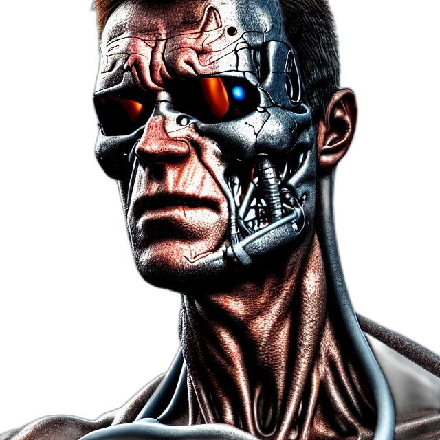 robot, face, mask, cyberpunk, comic book art, concept art, 3d render, terminator transparent PNG cut-out